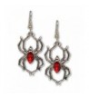 Gothic Spider Dangle Earrings Silver