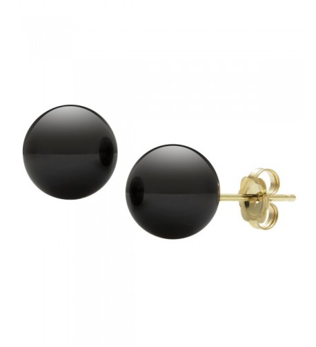 14kt Yellow Gold Black Earrings