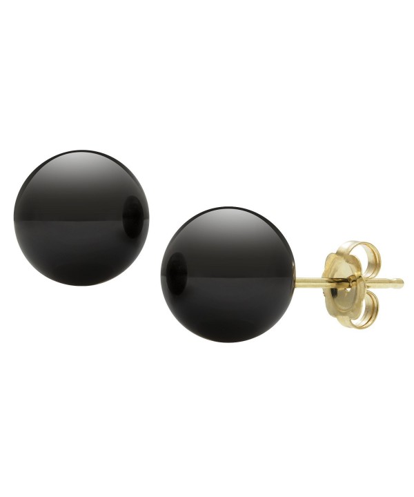 14kt Yellow Gold Black Earrings