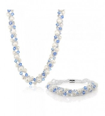 Cultured Freshwater Crystal Necklace Bracelet