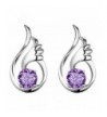 Wonvin Silver Amethyst Crystal Earrings