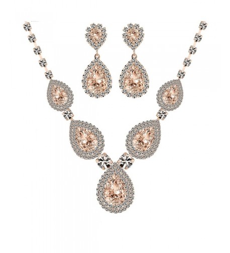 Miraculous Garden Rhinestone Necklace Champagne