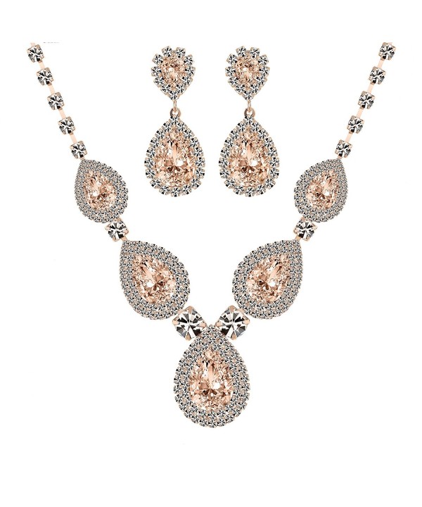 Miraculous Garden Rhinestone Necklace Champagne