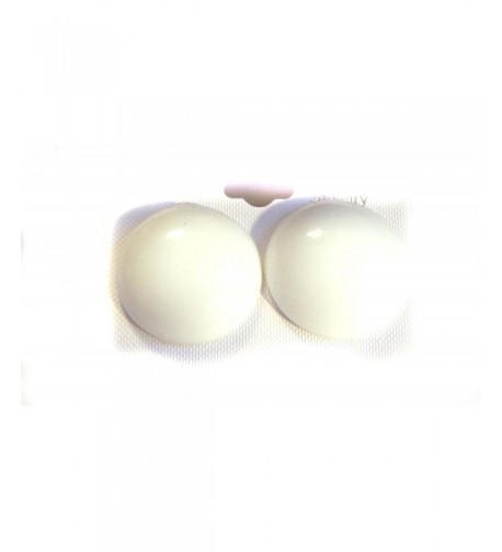 White Earrings Pierced Large Round