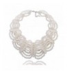 Kalse Simulated Statement Necklace White Cluster