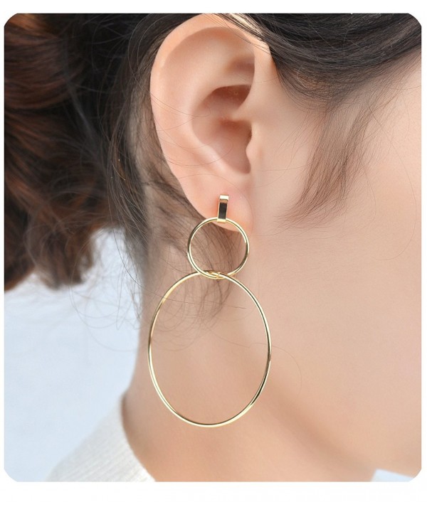 Gudukt Double Earrings Simple Circle
