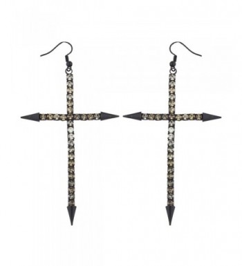 Lux Accessories Champagne Rhinestone Earrings