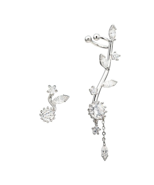 Chicinside Crystal Flower Earrings silver plated base