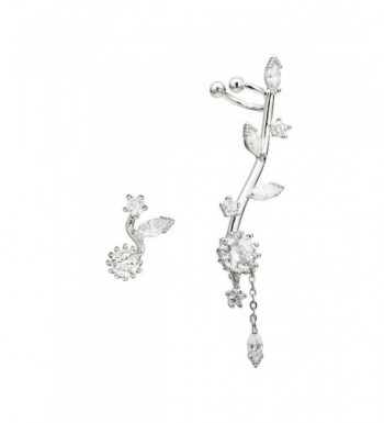 Chicinside Crystal Flower Earrings silver plated base