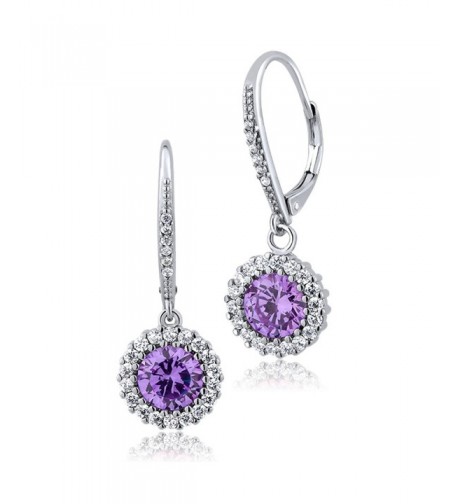 Stunning Round Lavender Zirconia Earrings