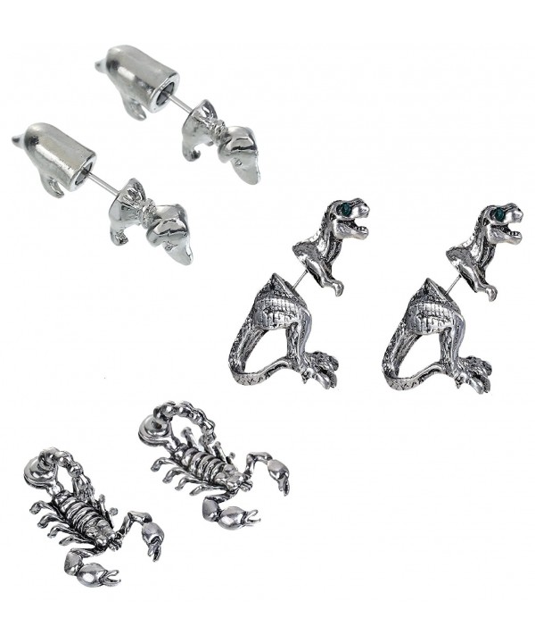 Dinosaur Scorpion Earring Double Silver