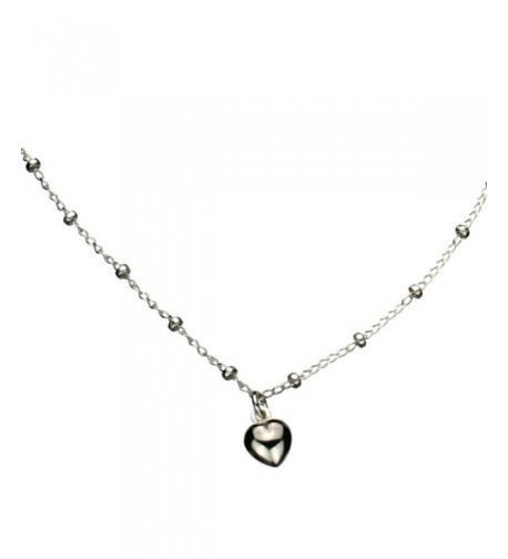 Sterling Silver Heart Station Nickel