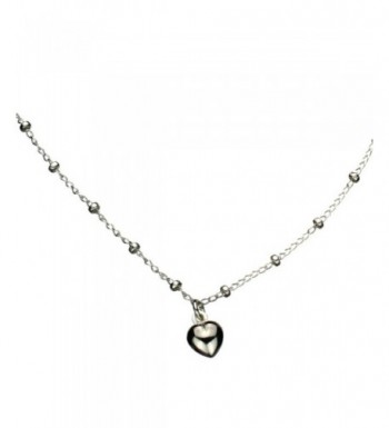 Sterling Silver Heart Station Nickel