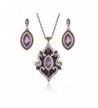 LUYUAN Vintage Gemstone Pendant Necklace