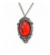 Cabochon Silver Finish Pendant Necklace