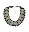 Crystals Moon shape Turquoise Statement Necklace