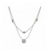 Sterling Silver Zirconia Layered Necklace