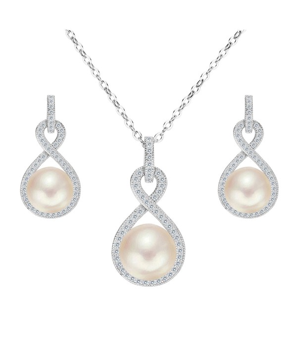 EleQueen Sterling Freshwater Cultured Necklace