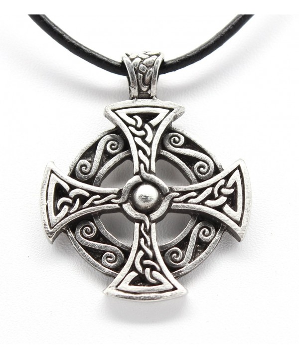 Pewter Celtic Pendant Leather Necklace