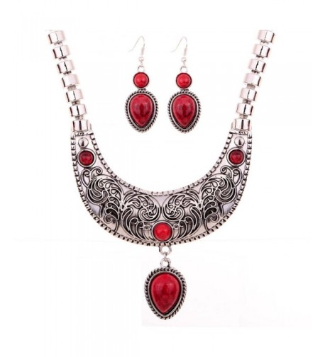 YAZILIND Waterdrop Statement Necklace Earrings