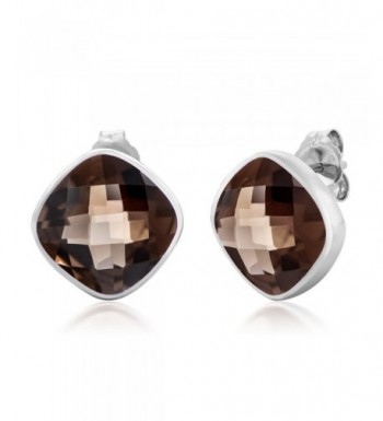 Sterling Silver Gemstone Cushion Earrings