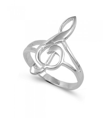 Sterling Silver Womens Treble Polished