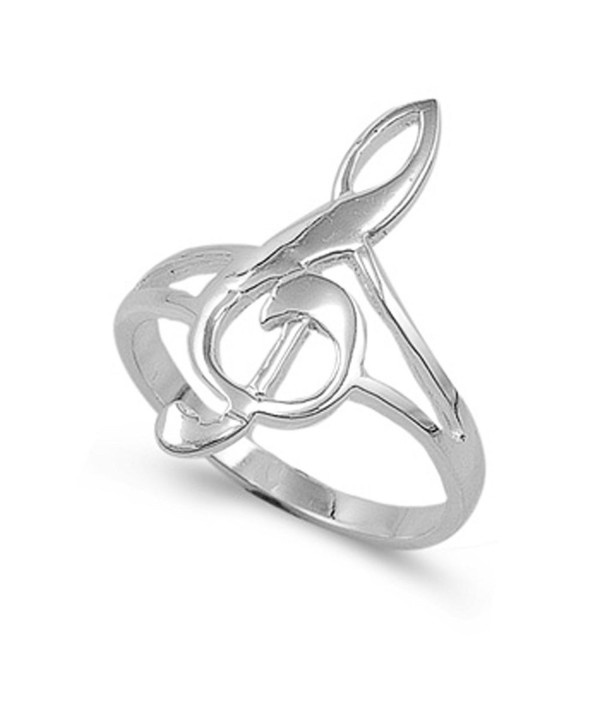 Sterling Silver Womens Treble Polished