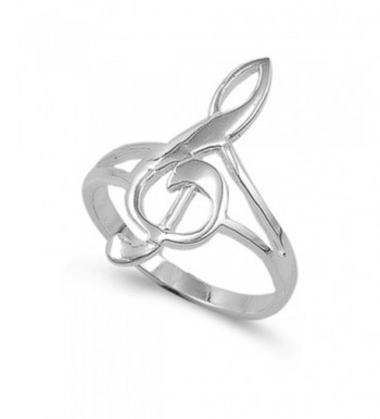 Sterling Silver Womens Treble Polished