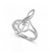 Sterling Silver Womens Treble Polished