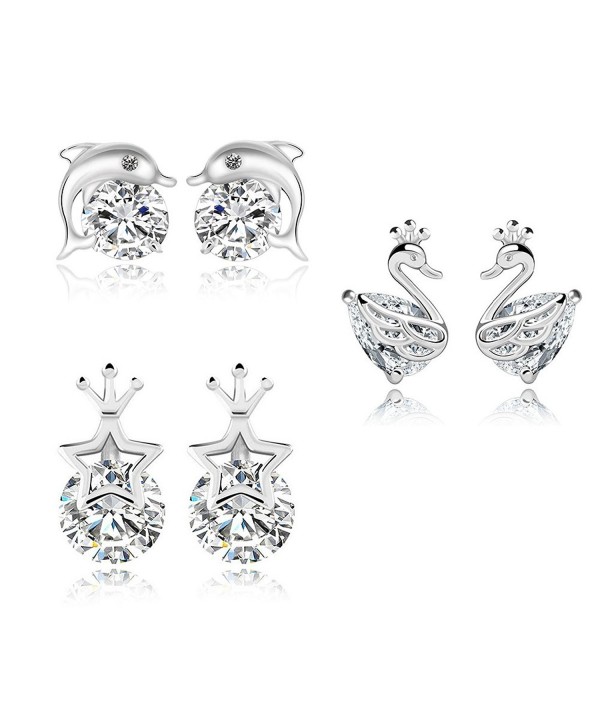 Different Hypoallergenic Platinum Pierced Earrings