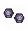 Star Octagon Earrings Rainbow Sterling