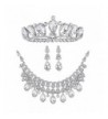 Bella Vogue Rhinestone Earrings Necklace Crown NO 284