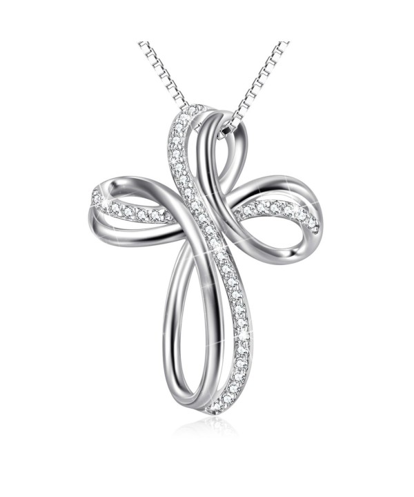 Sterling Zirconia Infinity Pendant Necklace