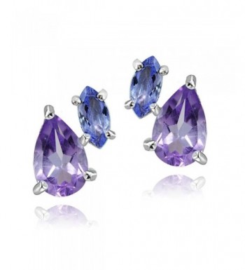 Sterling Amethyst Tanzanite Friendship Earrings