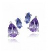 Sterling Amethyst Tanzanite Friendship Earrings