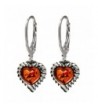 Sterling Silver Amber Leverback Earrings