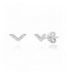 Rhodium Sterling V Arrow Minimalist Earrings