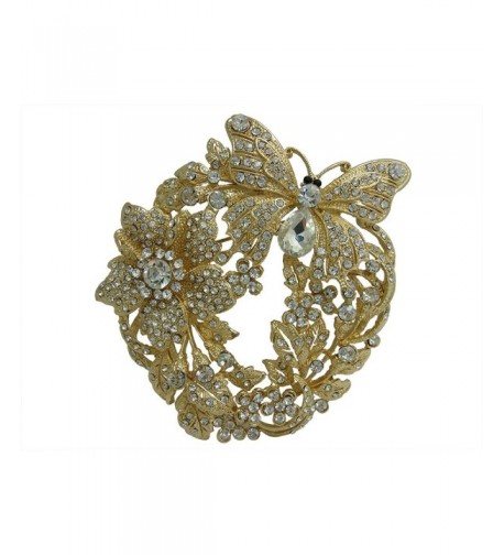 TTjewelry Elegant Austrian Butterfly Gold tone