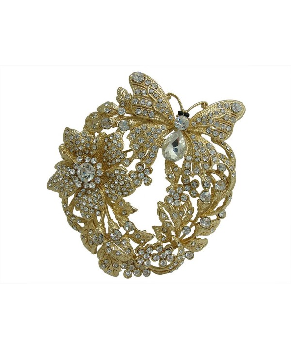 TTjewelry Elegant Austrian Butterfly Gold tone