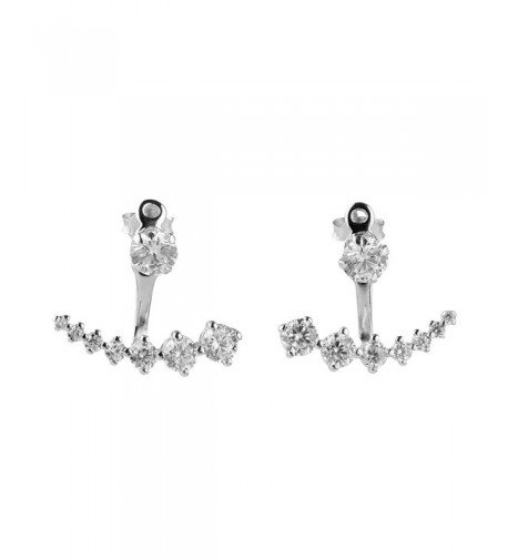 Sterling Silver Square Zirconia Earrings