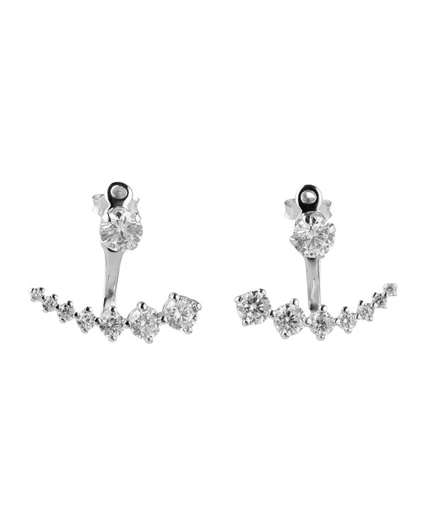 Sterling Silver Square Zirconia Earrings