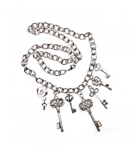 Silvertone Multi Charm Necklace Cable