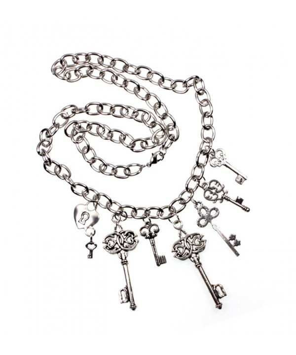 Silvertone Multi Charm Necklace Cable