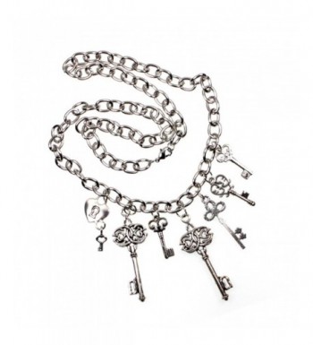 Silvertone Multi Charm Necklace Cable