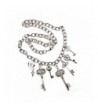 Silvertone Multi Charm Necklace Cable