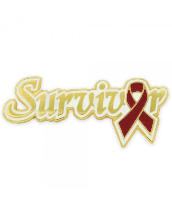 PinMarts Burgundy Awareness Ribbon Survivor