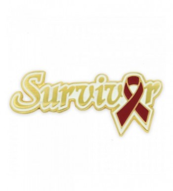 PinMarts Burgundy Awareness Ribbon Survivor