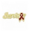PinMarts Burgundy Awareness Ribbon Survivor