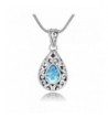 Sterling Filigree Gemstone Teardrop Necklace