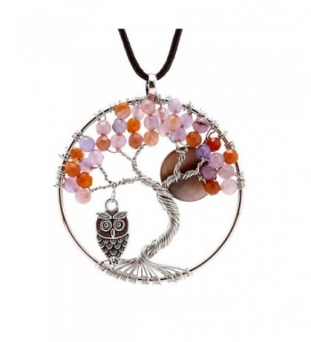 Natural Amethyst Tree Pendant Necklace